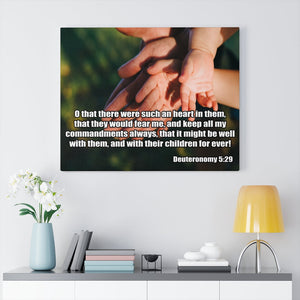 Scripture Walls Keep All My Commandments Deuteronomy 5:29 Bible Verse Canvas Christian Wall Art Ready to Hang Unframed-Express Your Love Gifts