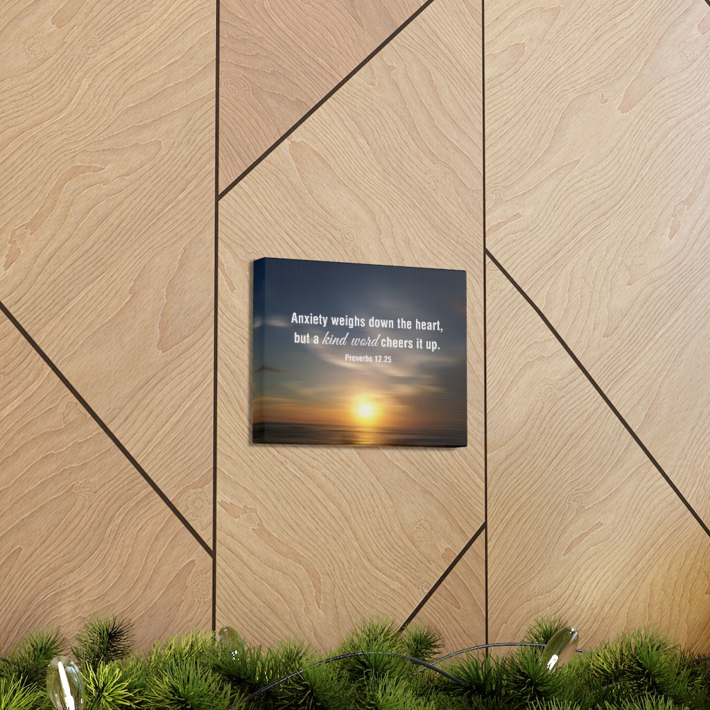 Scripture Walls Kind Word Proverbs 12:25 Bible Verse Canvas Christian -  Express Your Love Gifts