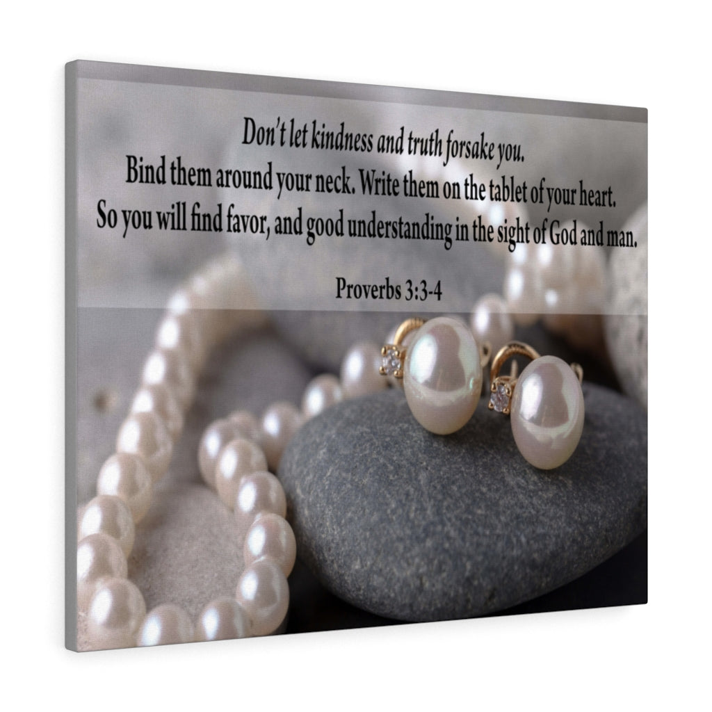 Scripture Walls Kindness and Truth Proverbs 3:3-4 Bible Verse Canvas Christian Wall Art Ready to Hang Unframed-Express Your Love Gifts