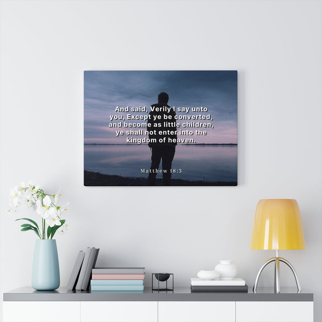 Scripture Walls Kingdom Of Heaven Matthew 18:3 Bible Verse Canvas Christian Wall Art Ready to Hang Unframed-Express Your Love Gifts