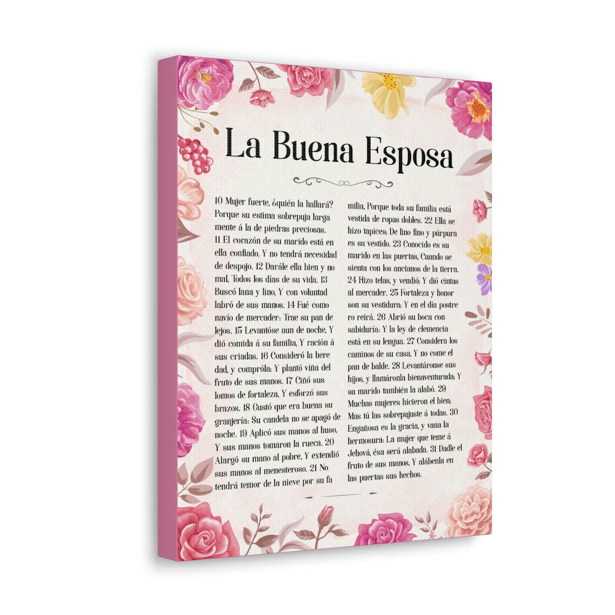 Scripture Walls La Buena Esposa Proverbios 31:10 Spanish Bible Verse Canvas Christian Wall Art Ready to Hang Unframed-Express Your Love Gifts