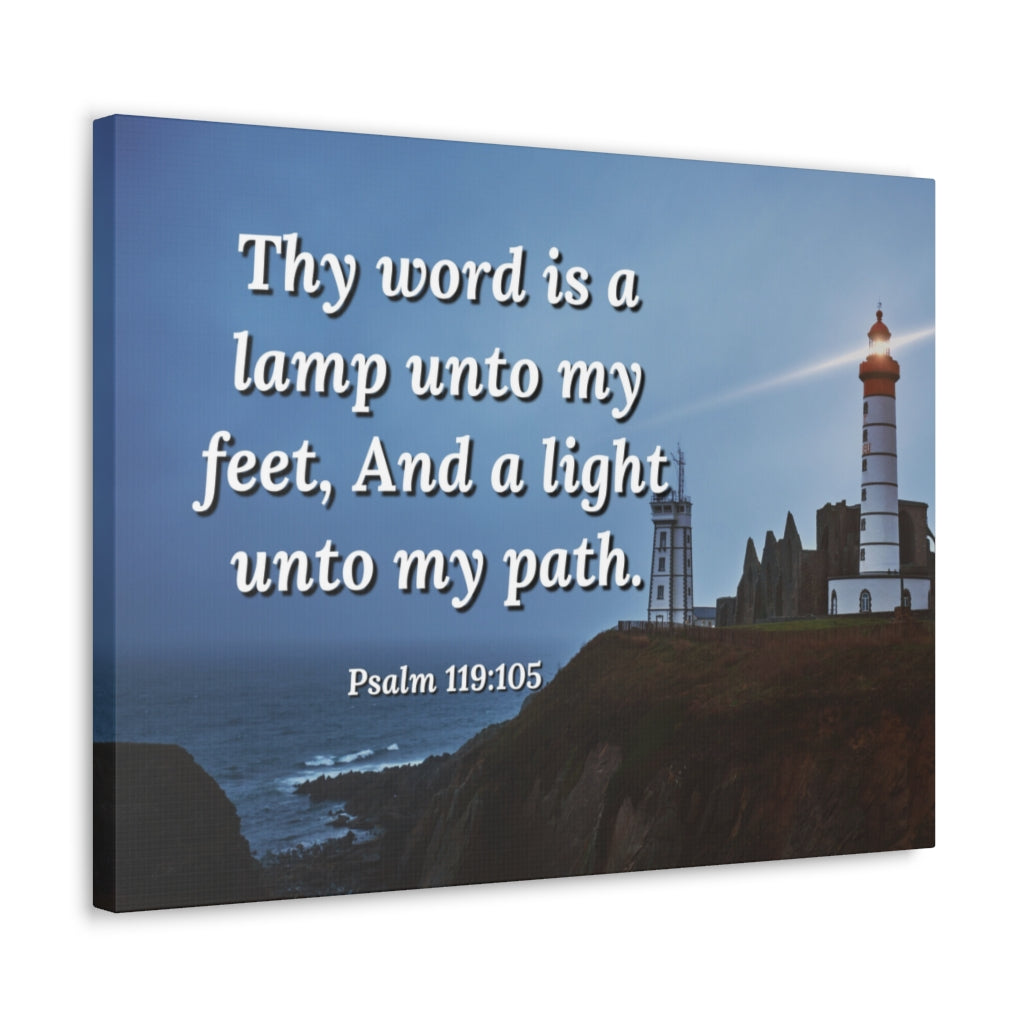 Scripture Walls Lamp Unto My Feet Psalm 119:105 Bible Verse Canvas Christian Wall Art Ready to Hang Unframed-Express Your Love Gifts