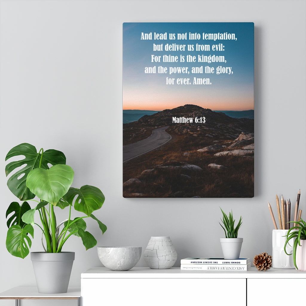 Scripture Walls Lead Us Not Into Temptation Matthew 6:13 Wall Art Christian Home Decor Unframed-Express Your Love Gifts