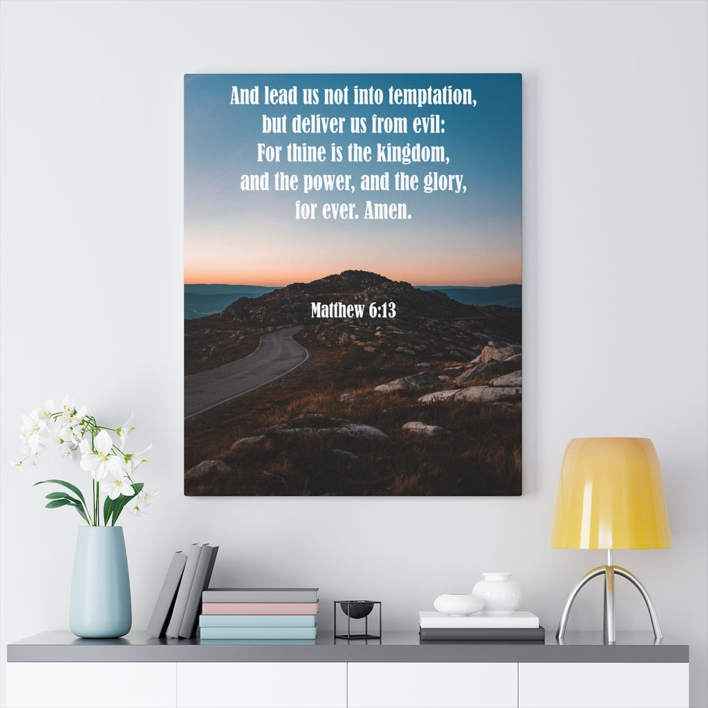 Scripture Walls Lead Us Not Into Temptation Matthew 6:13 Wall Art Christian Home Decor Unframed-Express Your Love Gifts