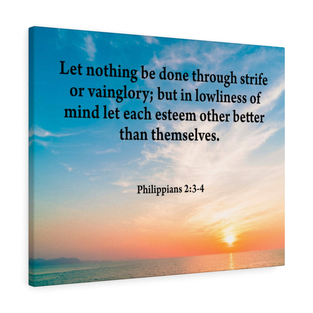Scripture Walls Let Nothing Be Done Philippians 2:3-4 Bible Verse Canvas Christian Wall Art Ready to Hang Unframed-Express Your Love Gifts