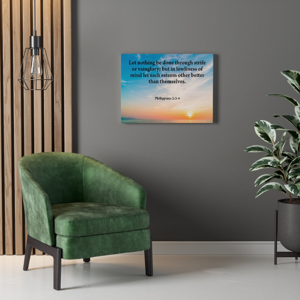 Scripture Walls Let Nothing Be Done Philippians 2:3-4 Bible Verse Canvas Christian Wall Art Ready to Hang Unframed-Express Your Love Gifts