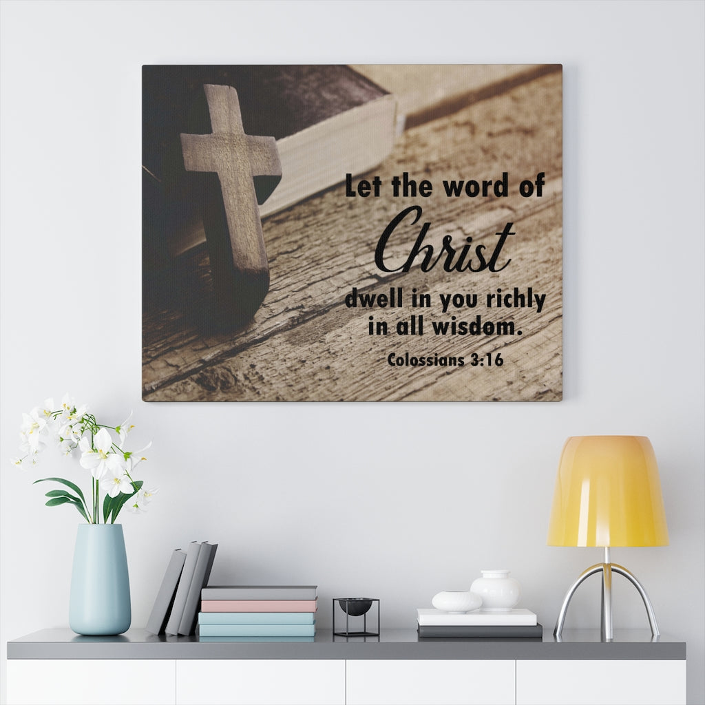 Scripture Walls Let The Word of Christ Colossians 3:16 Wall Art Christian Home Decor Unframed-Express Your Love Gifts