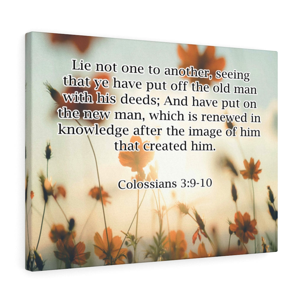Scripture Walls Lie Not to One Another Colossians 3:9-10 Bible Verse Canvas Christian Wall Art Ready to Hang Unframed-Express Your Love Gifts