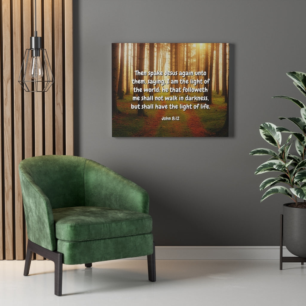 John 8:12 Vinyl Wall Decal by Wild Eyes Signs, I am the Light of the World,  Scripture Wall Vinyl, Bible Wall Words, Living Room, Modern Christian