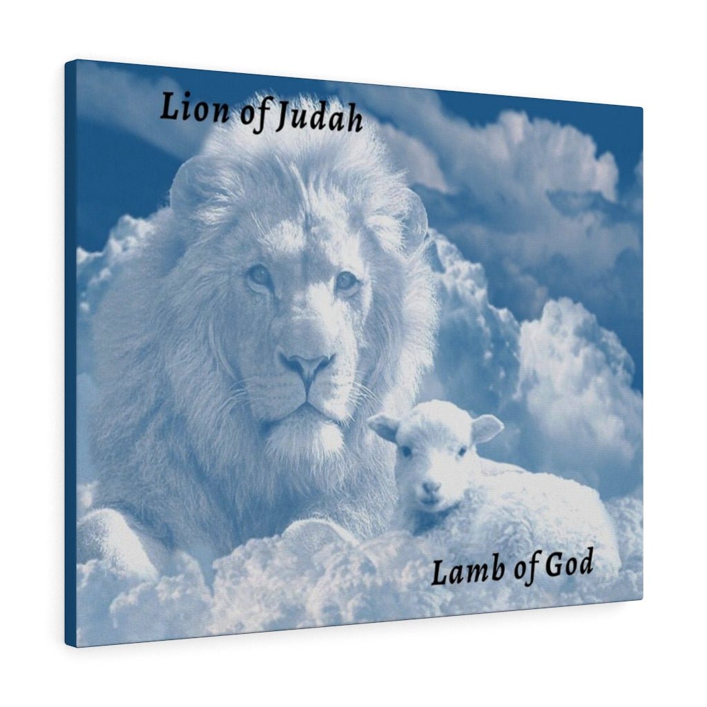 Scripture Walls Lion Of Judah Lamb Of God Bible Verse Canvas Christian Wall Art Ready to Hang Unframed-Express Your Love Gifts