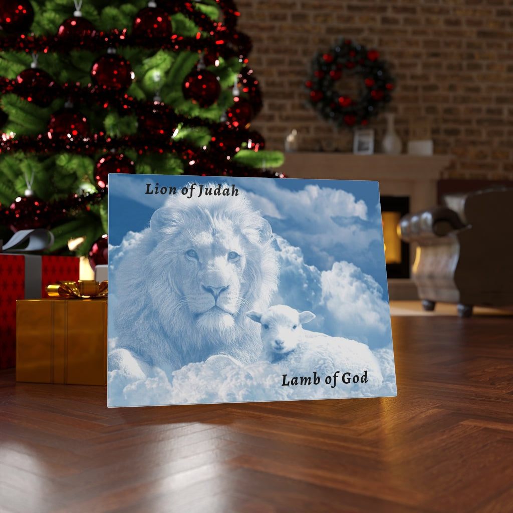 Scripture Walls Lion Of Judah Lamb Of God Bible Verse Canvas Christian Wall Art Ready to Hang Unframed-Express Your Love Gifts