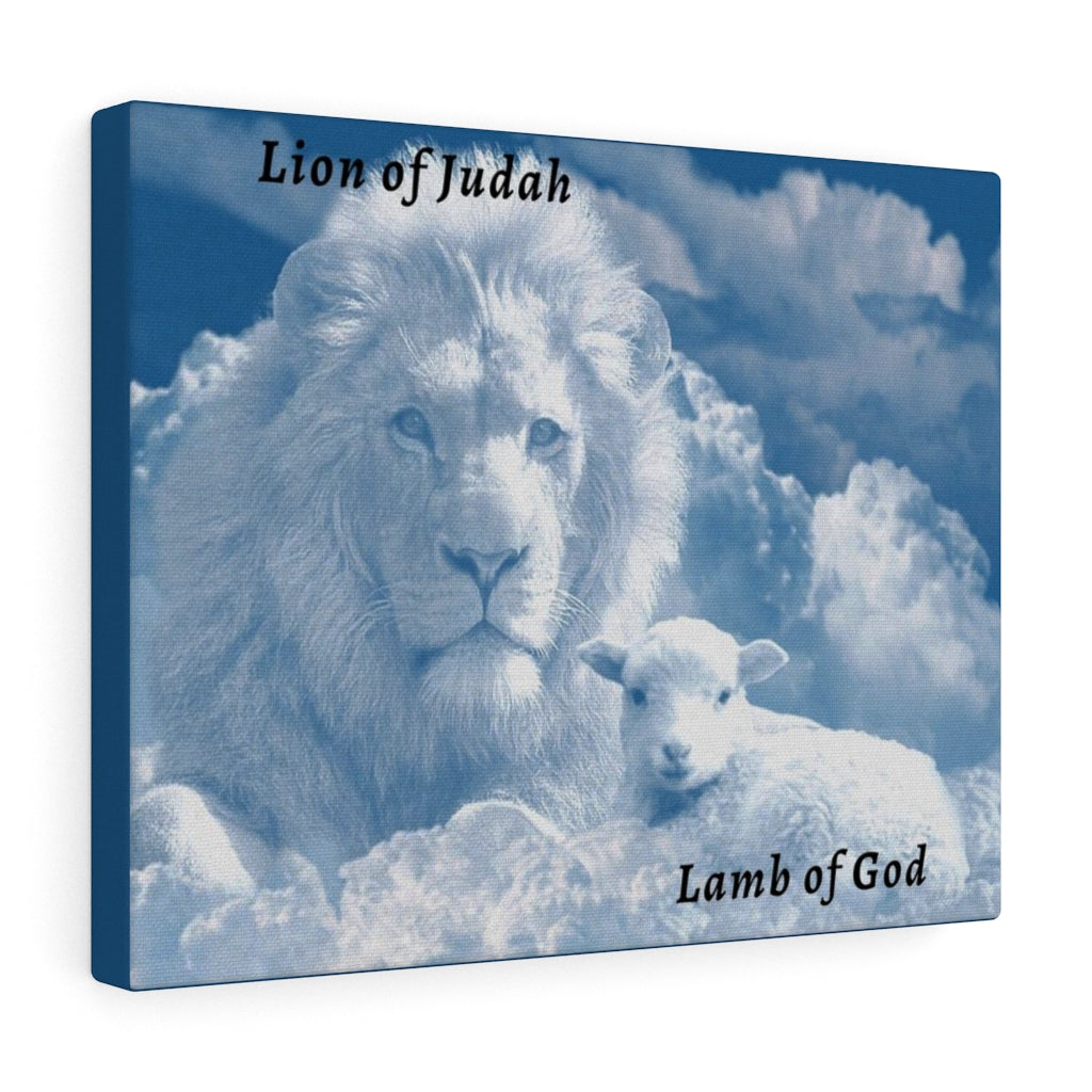 Scripture Walls Lion Of Judah Lamb Of God Bible Verse Canvas Christian Wall Art Ready to Hang Unframed-Express Your Love Gifts