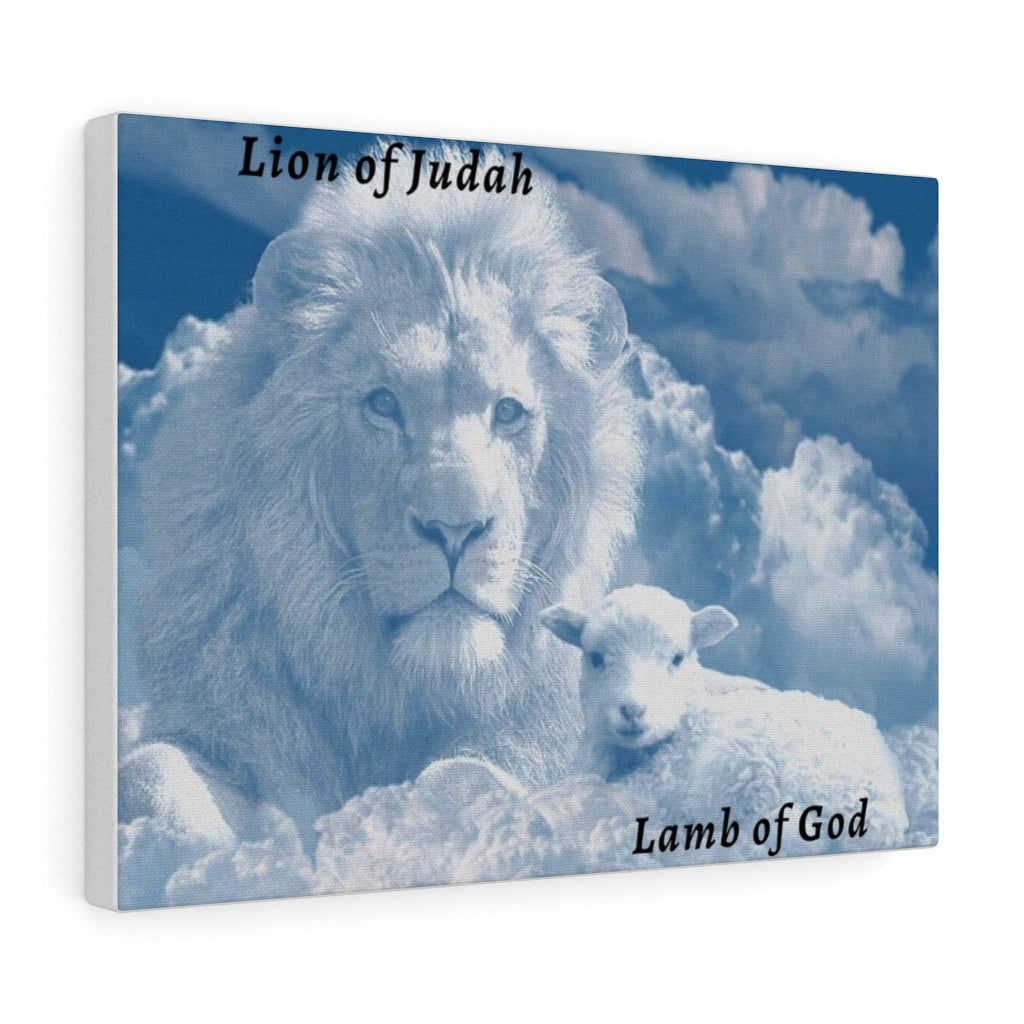 Scripture Walls Lion Of Judah Lamb Of God Bible Verse Canvas Christian Wall Art Ready to Hang Unframed-Express Your Love Gifts