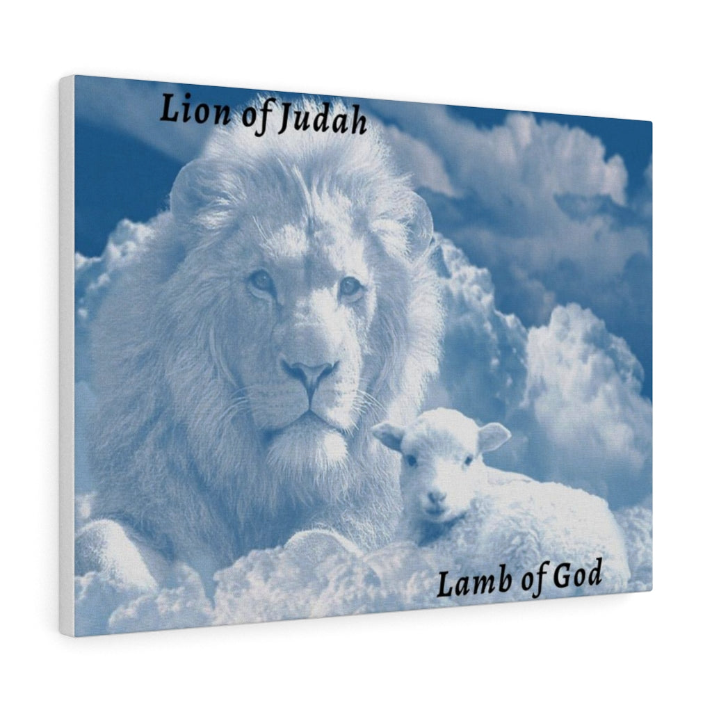 Scripture Walls Lion Of Judah Lamb Of God Bible Verse Canvas Christian Wall Art Ready to Hang Unframed-Express Your Love Gifts