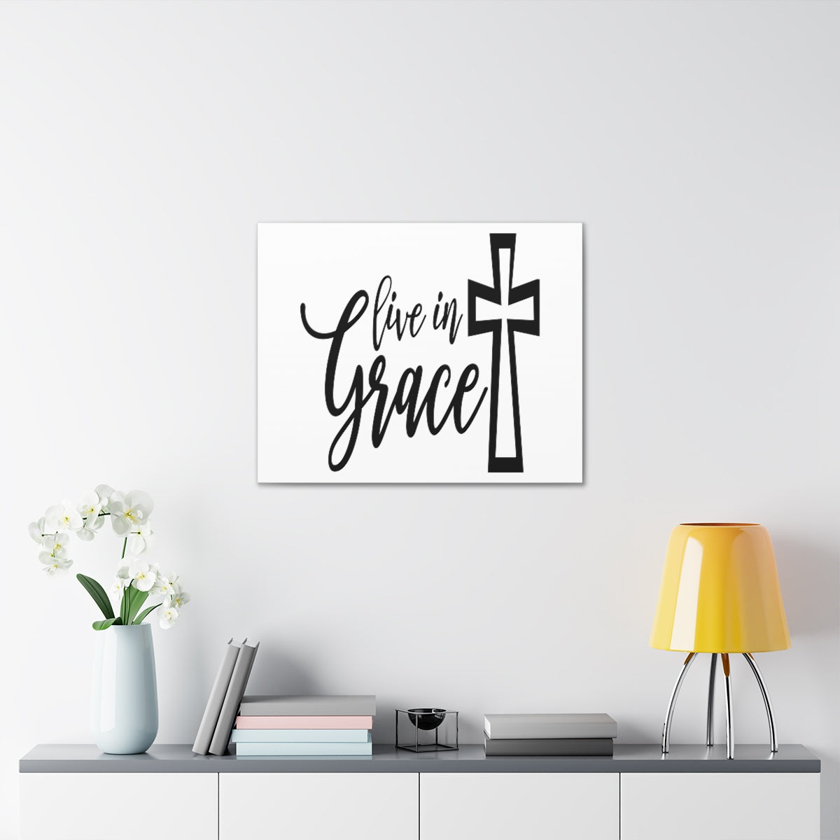 Scripture Walls Live In Grace 2 Corinthians 12:8-9 Christian Wall Art Print Ready to Hang Unframed-Express Your Love Gifts