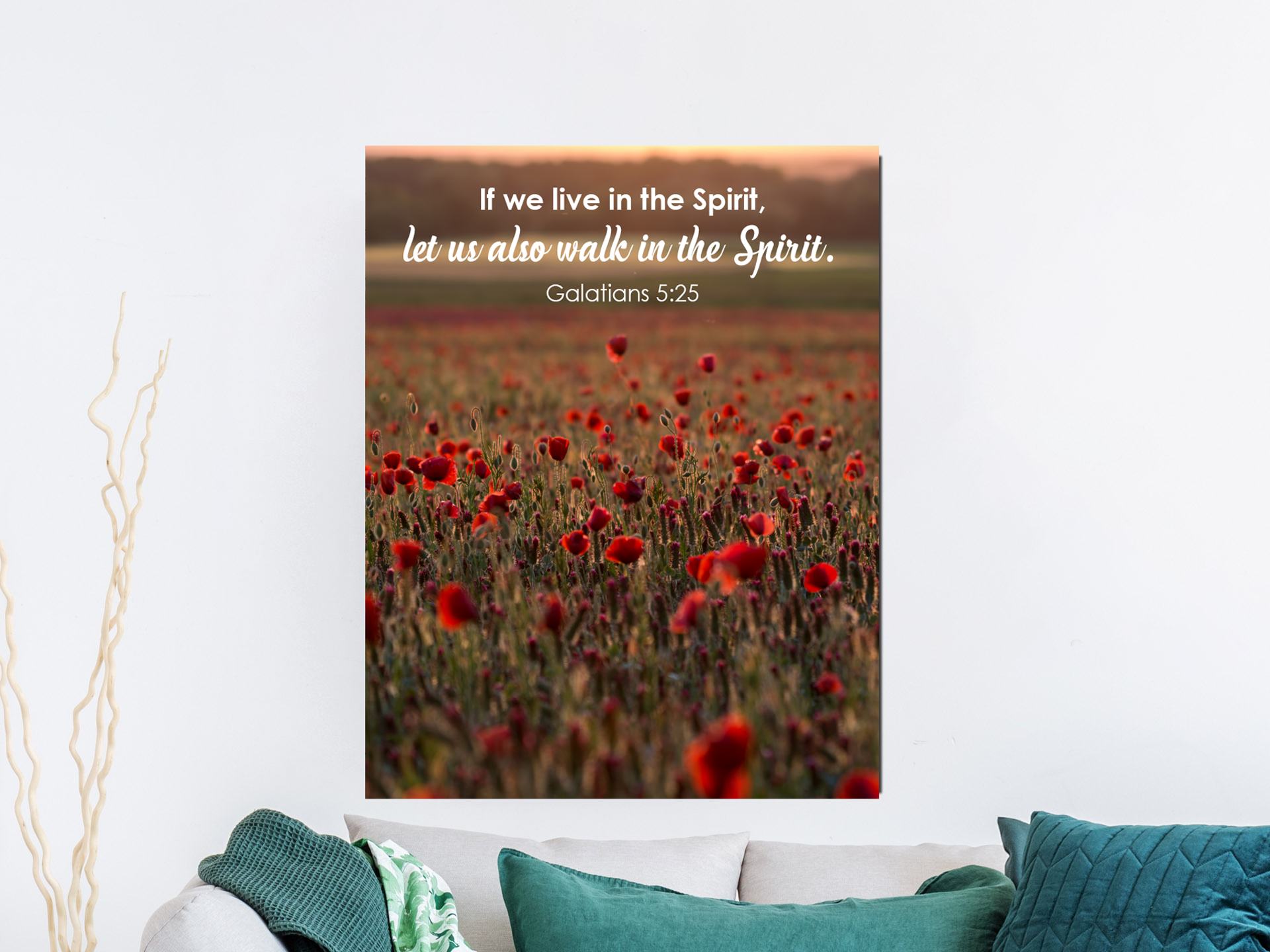 Scripture Walls Live in The Spirit Galatians 5:25 Bible Verse Canvas Christian Wall Art Ready to Hang Unframed-Express Your Love Gifts