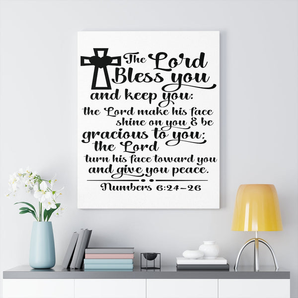 Scripture Walls Lord Bless You Numbers 6:24-26 Bible Verse Canvas Christian  Wall Art Ready to Hang Unframed