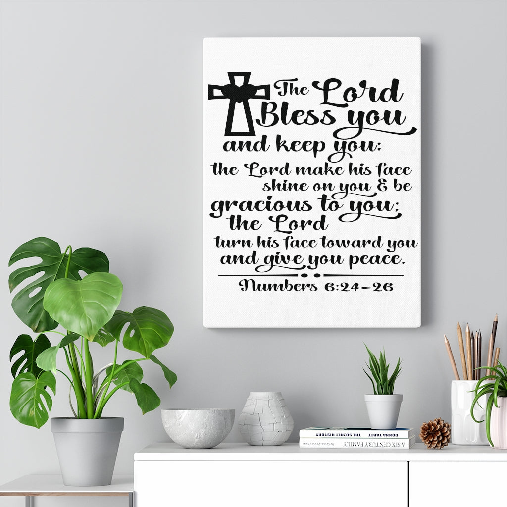 Scripture Walls Lord Bless You Numbers 6:24-26 Bible Verse Canvas