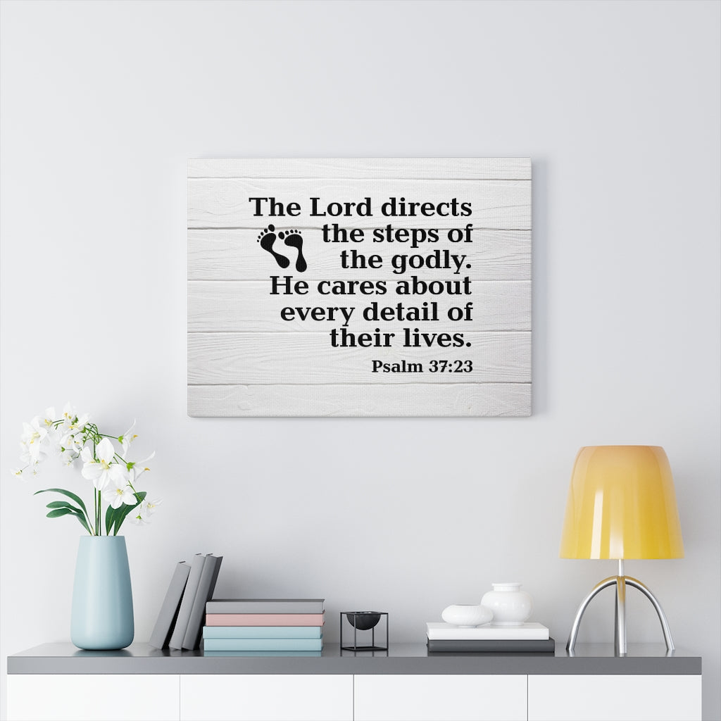 Scripture Walls Lord Directs the Steps Psalm 37:23 Bible Verse Canvas Christian Wall Art Ready to Hang Unframed-Express Your Love Gifts