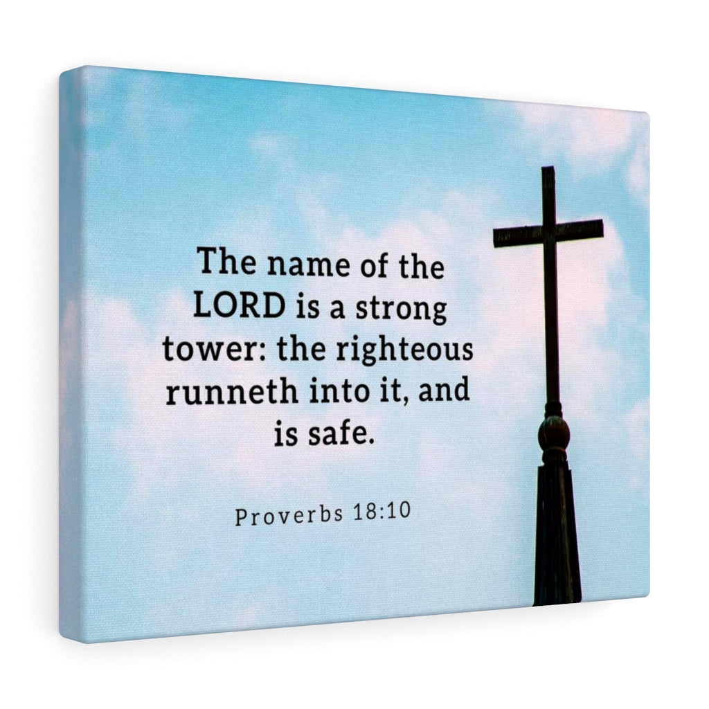 Scripture Walls Lord Is A Strong Tower Proverbs 18:10 Bible Verse Canvas Christian Wall Art Ready to Hang Unframed-Express Your Love Gifts