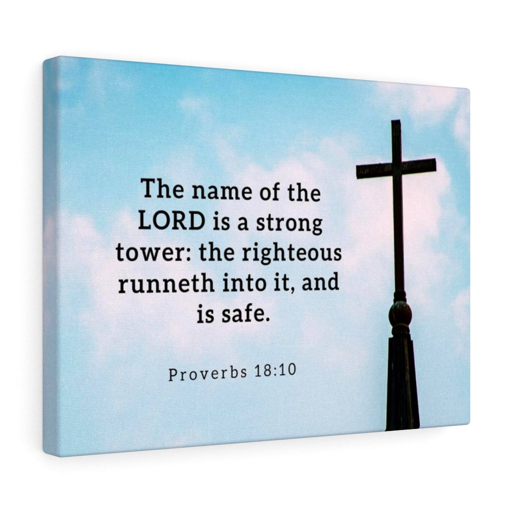 Scripture Walls Lord Is A Strong Tower Proverbs 18:10 Bible Verse Canvas Christian Wall Art Ready to Hang Unframed-Express Your Love Gifts