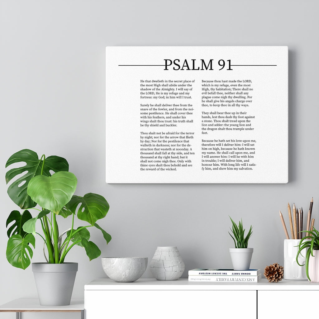 Scripture Walls Lord Is My Refuge Psalm 91 Bible Verse Canvas Christian Wall Art Ready to Hang Unframed-Express Your Love Gifts
