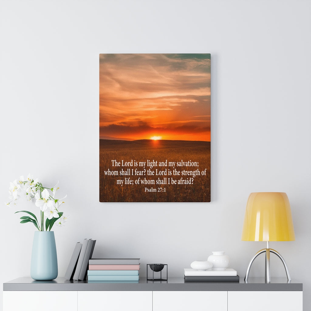 Scripture Walls Lord is My Salvation Psalm 27:1 Christian Wall Decor Bible Art Ready to Hang Unframed-Express Your Love Gifts