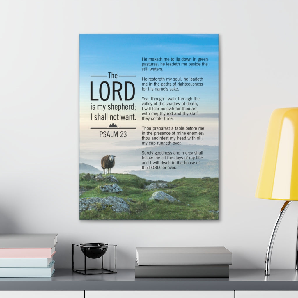 Scripture Walls Lord is My Shepherd Psalm 23 Blue Sky Wall Art Christian Home Decor Unframed-Express Your Love Gifts