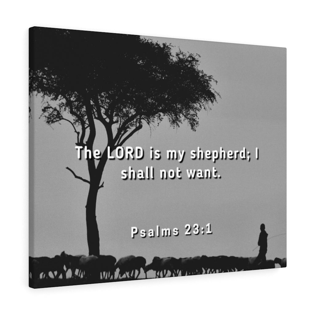 Scripture Walls Lord Is My Shepherd Psalms 23:1 Bible Verse Canvas Christian Wall Art Ready to Hang Unframed-Express Your Love Gifts