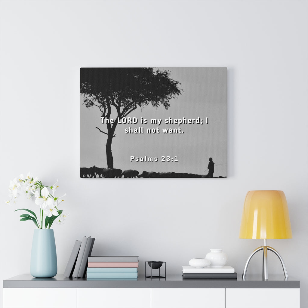 Scripture Walls Lord Is My Shepherd Psalms 23:1 Bible Verse Canvas Christian Wall Art Ready to Hang Unframed-Express Your Love Gifts