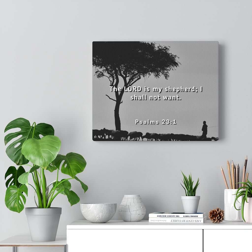 Scripture Walls Lord Is My Shepherd Psalms 23:1 Bible Verse Canvas Christian Wall Art Ready to Hang Unframed-Express Your Love Gifts