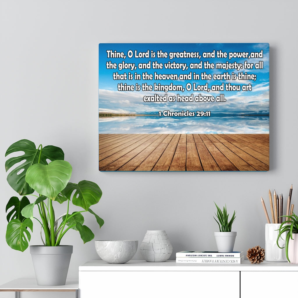 Scripture Walls Lord is The Greatness 1 Chronicles 29:11 Bible Verse Canvas Christian Wall Art Ready to Hang Unframed-Express Your Love Gifts