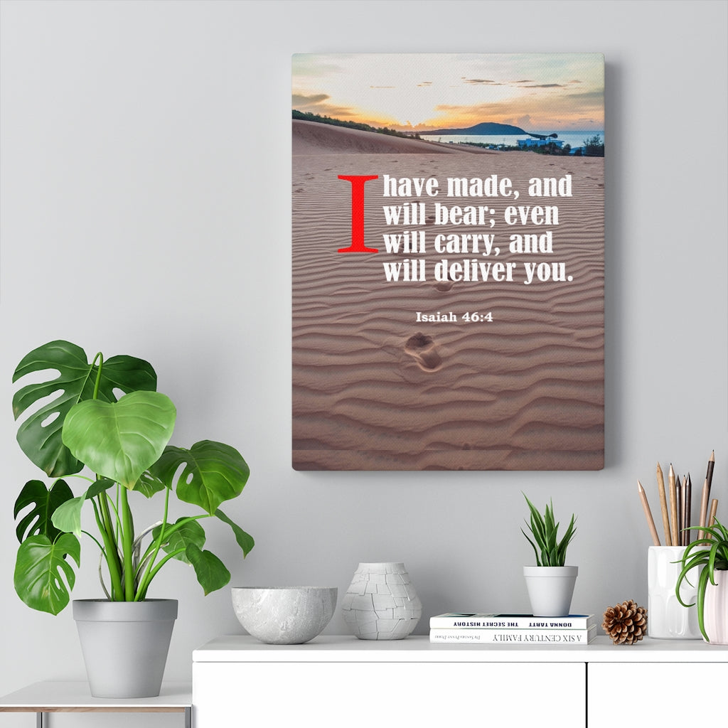 Scripture Walls Lord Will Carry You Isaiah 46:4 Bible Verse Canvas Christian Wall Art Ready to Hang Unframed-Express Your Love Gifts