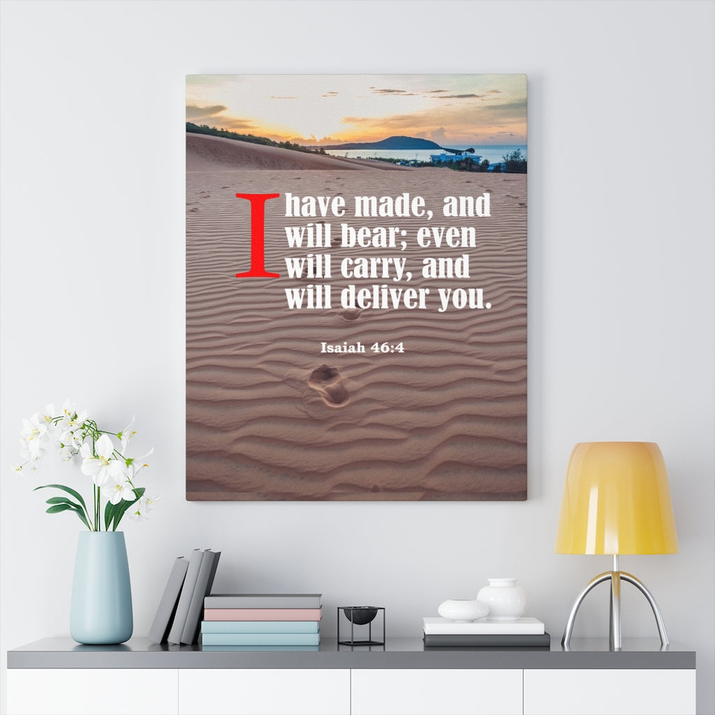 Scripture Walls Lord Will Carry You Isaiah 46:4 Bible Verse Canvas Christian Wall Art Ready to Hang Unframed-Express Your Love Gifts
