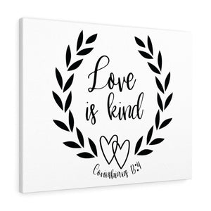 Scripture Walls Love Is Kind Heart Corinthians 13:4 Bible Verse Canvas Christian Wall Art Ready to Hang Unframed-Express Your Love Gifts