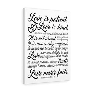 Scripture Walls Love Is Patient Corinthians 13:4-8 Bible Verse Canvas Christian Wall Art Ready to Hang Unframed-Express Your Love Gifts