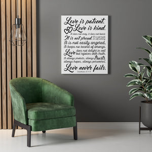 Scripture Walls Love Is Patient Corinthians 13:4-8 Bible Verse Canvas Christian Wall Art Ready to Hang Unframed-Express Your Love Gifts