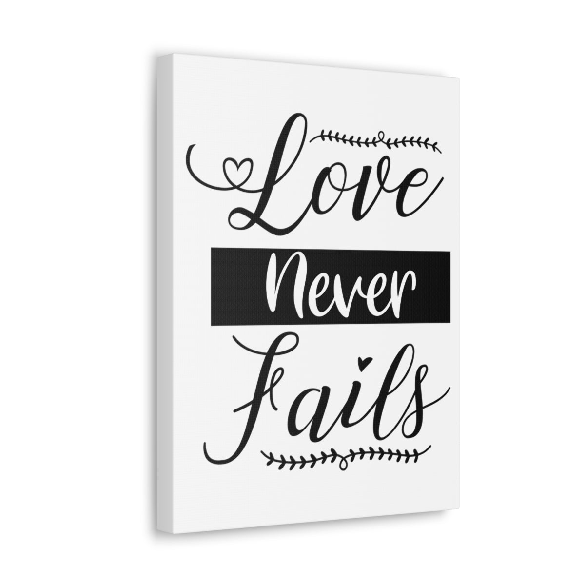 Scripture Walls Love Never Fails 1 John 4:18 White Christian Wall Art Print Ready to Hang Unframed-Express Your Love Gifts