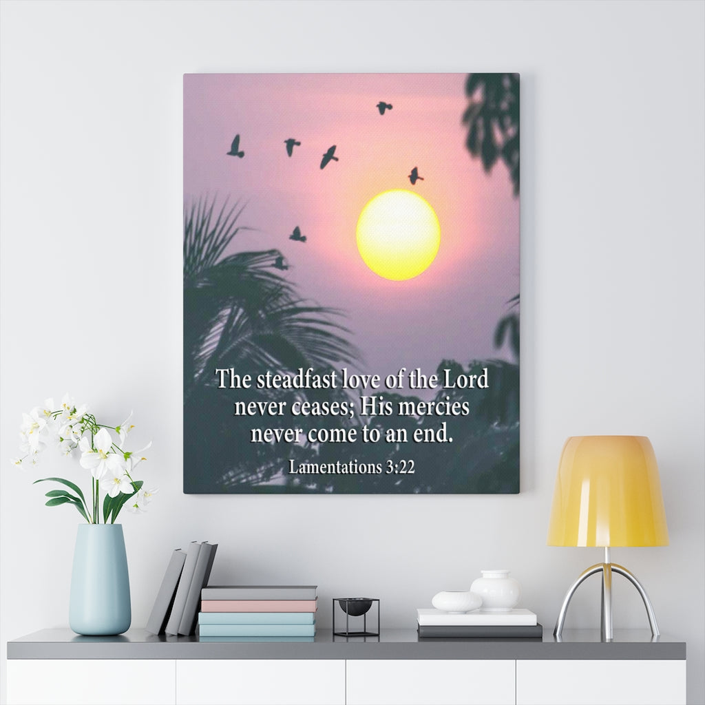 Scripture Walls Love of Christ Never Ends Lamentations 3:22 Christian Wall Decor Bible Art Ready to Hang Unframed-Express Your Love Gifts
