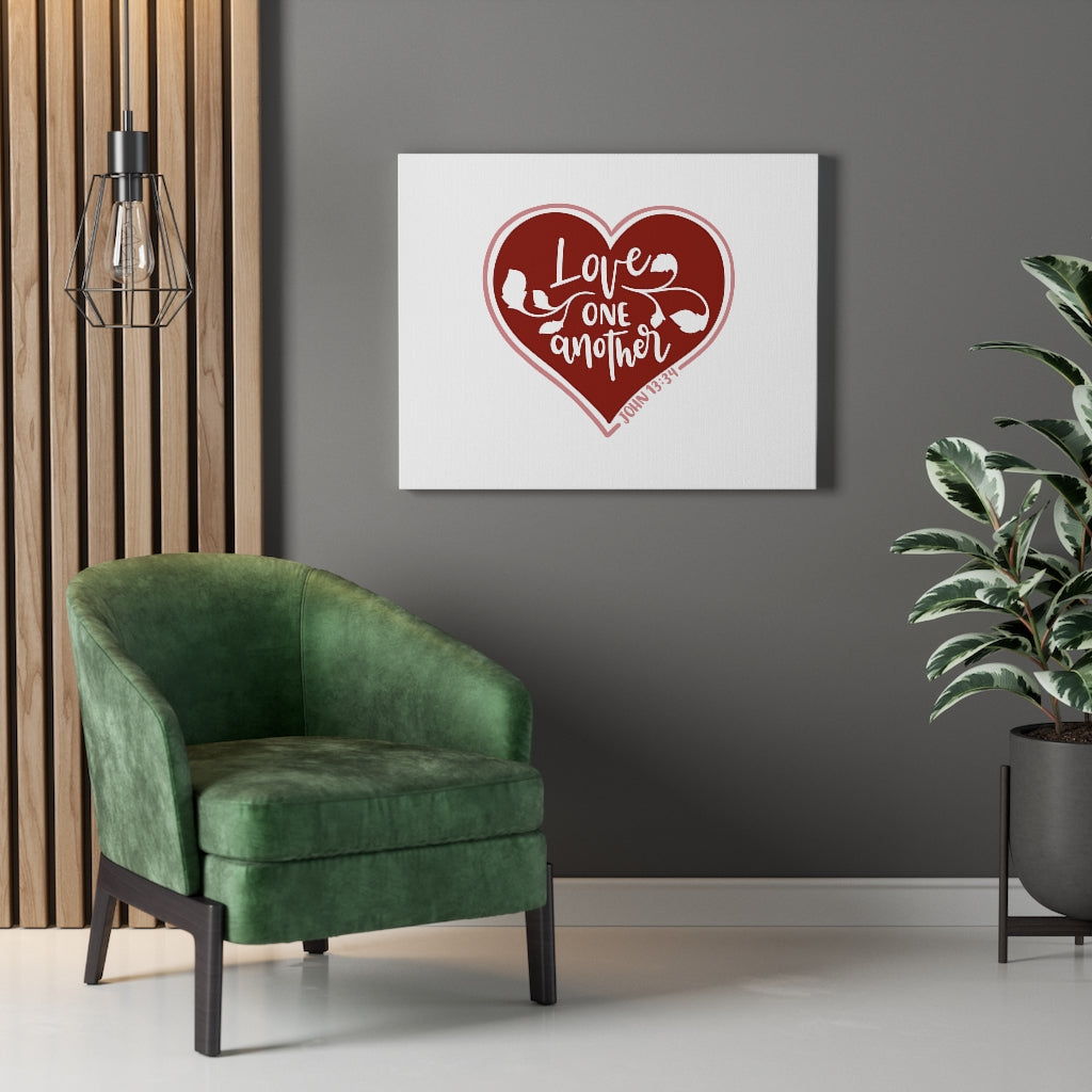Scripture Walls Love One Another Heart John 13:34 Bible Verse Canvas Christian Wall Art Ready to Hang Unframed-Express Your Love Gifts