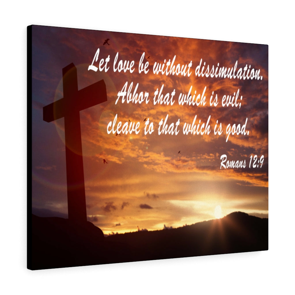 Scripture Walls Love Without Dissimulation Romans 12:9 Bible Verse Canvas Christian Wall Art Ready to Hang Unframed-Express Your Love Gifts