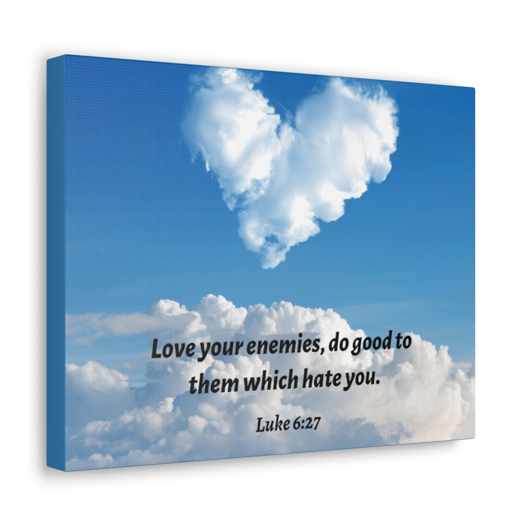 Scripture Walls Love Your Enemies Luke 6:27 Bible Verse Canvas Christian Wall Art Ready to Hang Unframed-Express Your Love Gifts