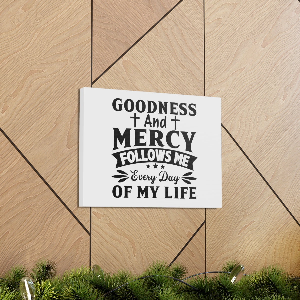 Scripture Walls Mercy Follows Me Psalm 23:6 Christian Wall Art Bible Verse Print Ready to Hang Unframed-Express Your Love Gifts