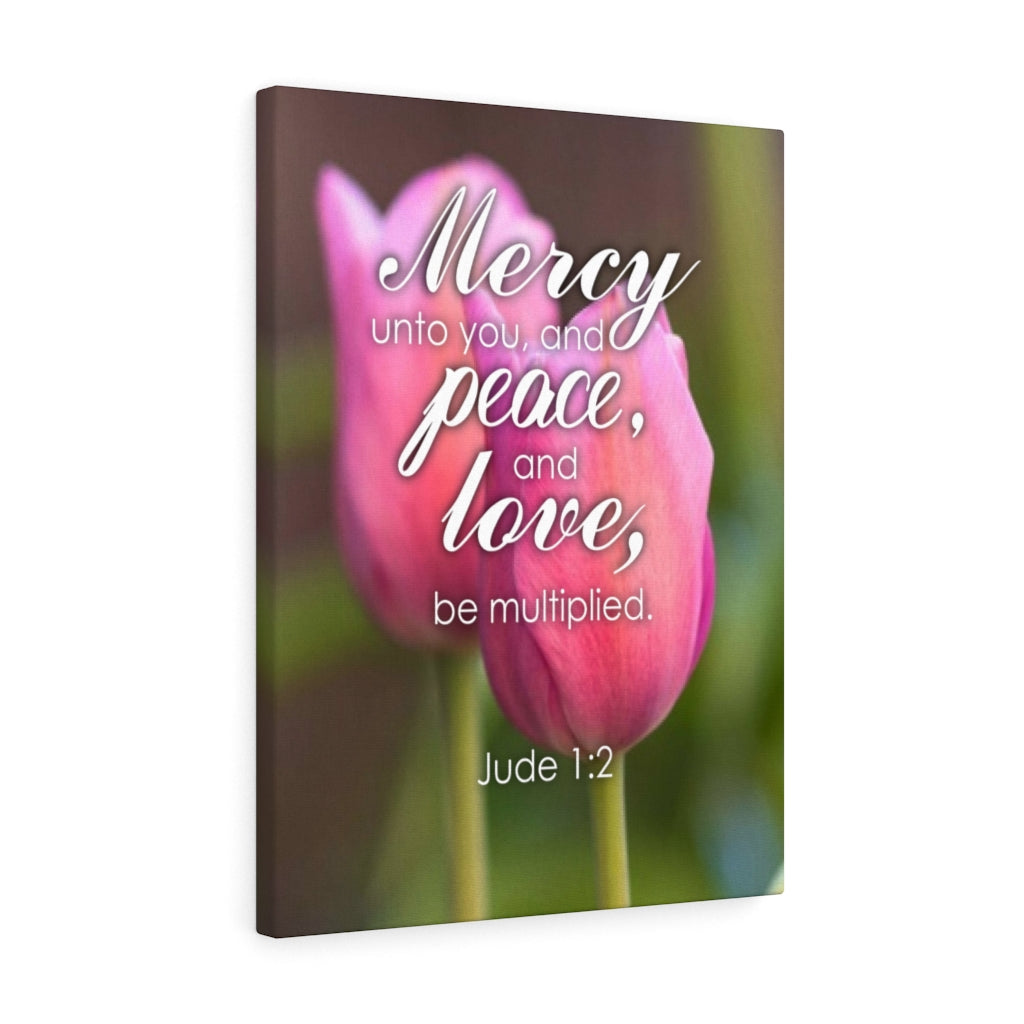 Scripture Walls Mercy Peace Love Jude 1:2 Bible Verse Canvas Christian Wall Art Ready to Hang Unframed-Express Your Love Gifts