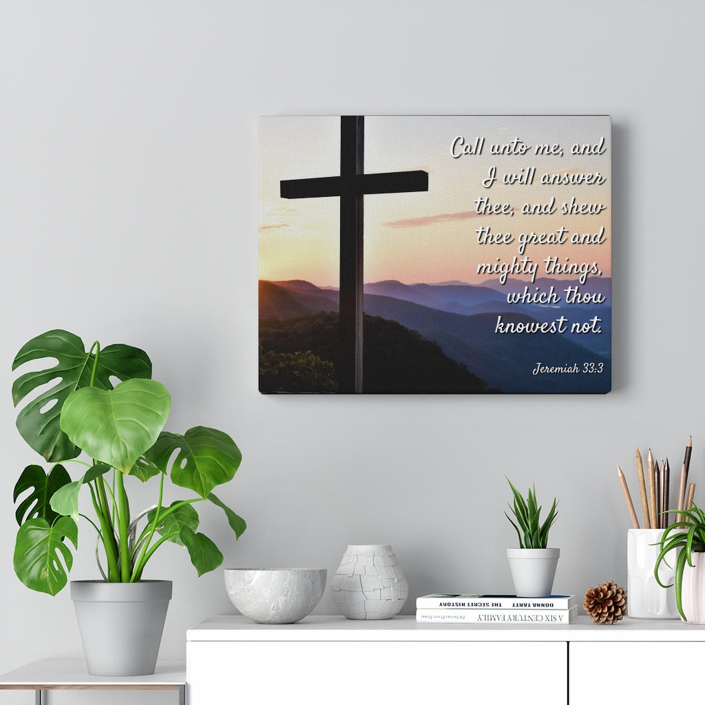 Scripture Walls Mighty Things Jeremiah 33:3 Bible Verse Canvas Christian Wall Art Ready to Hang Unframed-Express Your Love Gifts
