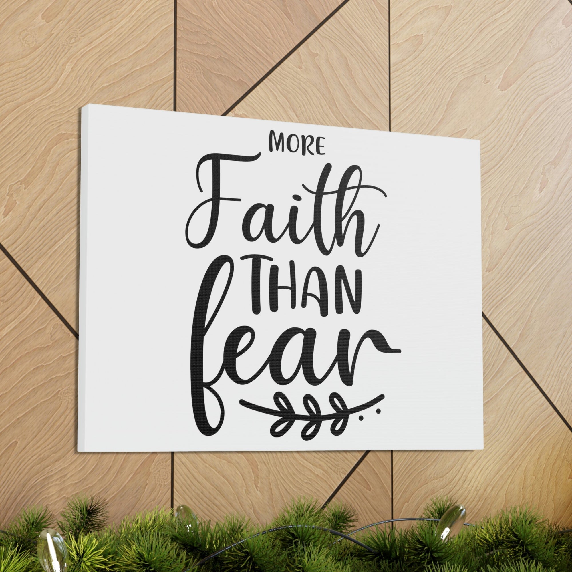 Scripture Walls More Faith Than Fear Psalm 34:4 Leaves Christian Wall Art Print Ready to Hang Unframed-Express Your Love Gifts
