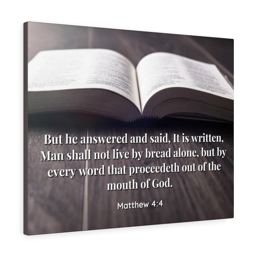 Scripture Walls Mouth Of God Matthew 4:4 Bible Verse Canvas Christian Wall Art Ready to Hang Unframed-Express Your Love Gifts
