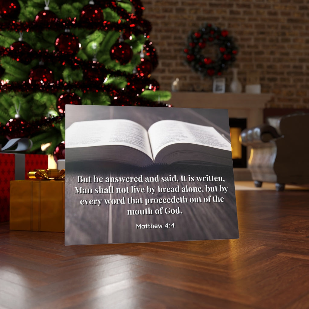 Scripture Walls Mouth Of God Matthew 4:4 Bible Verse Canvas Christian Wall Art Ready to Hang Unframed-Express Your Love Gifts