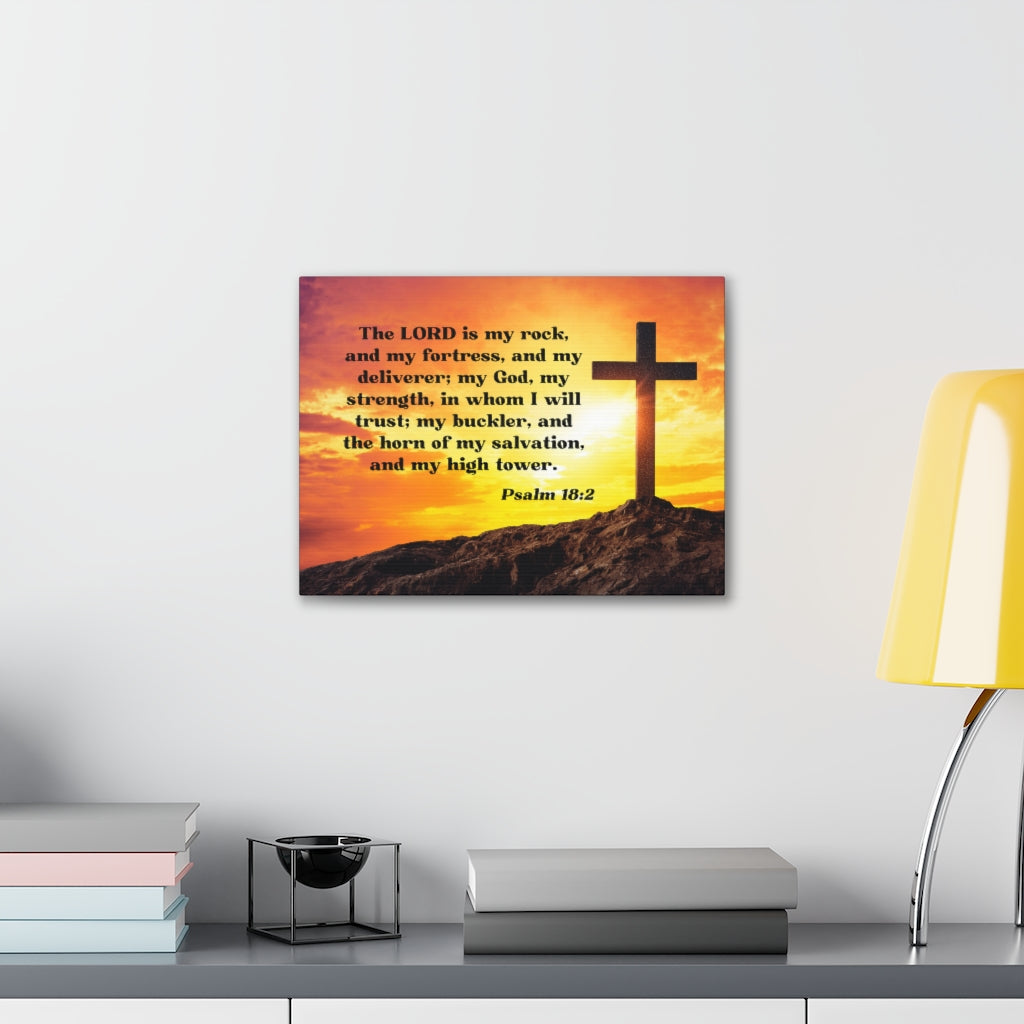 Scripture Walls My God Psalm 18:2 Bible Verse Canvas Christian Wall Art Ready to Hang Unframed-Express Your Love Gifts