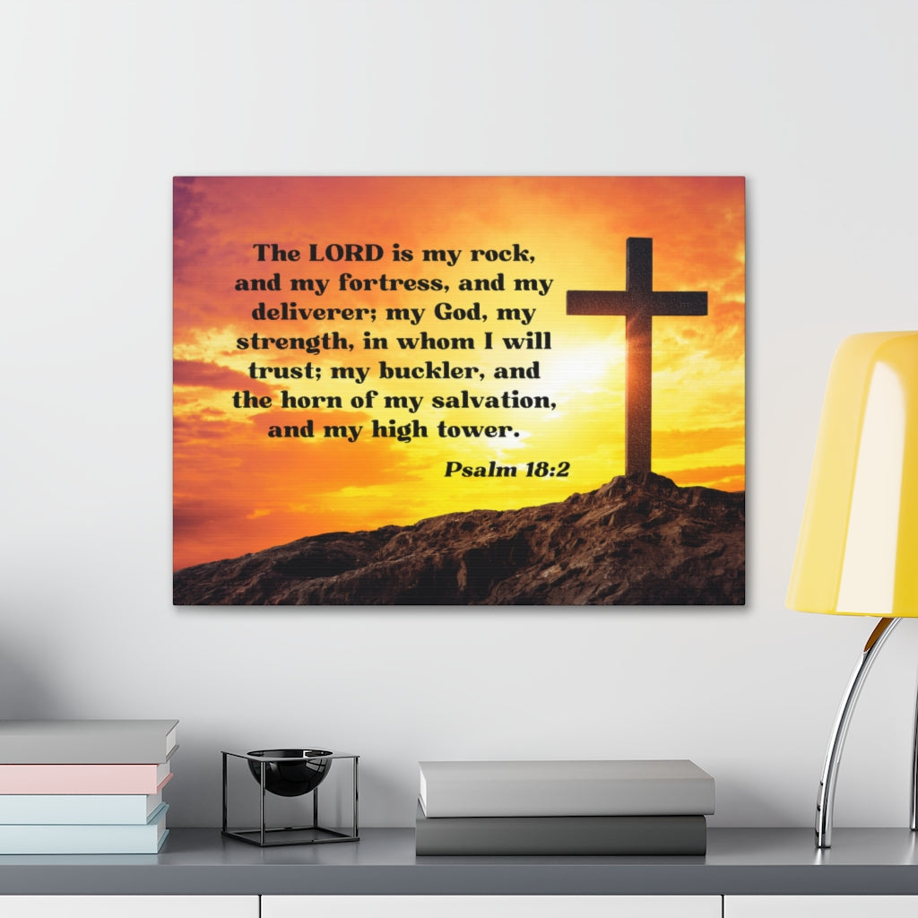 Scripture Walls My God Psalm 18:2 Bible Verse Canvas Christian Wall Art Ready to Hang Unframed-Express Your Love Gifts
